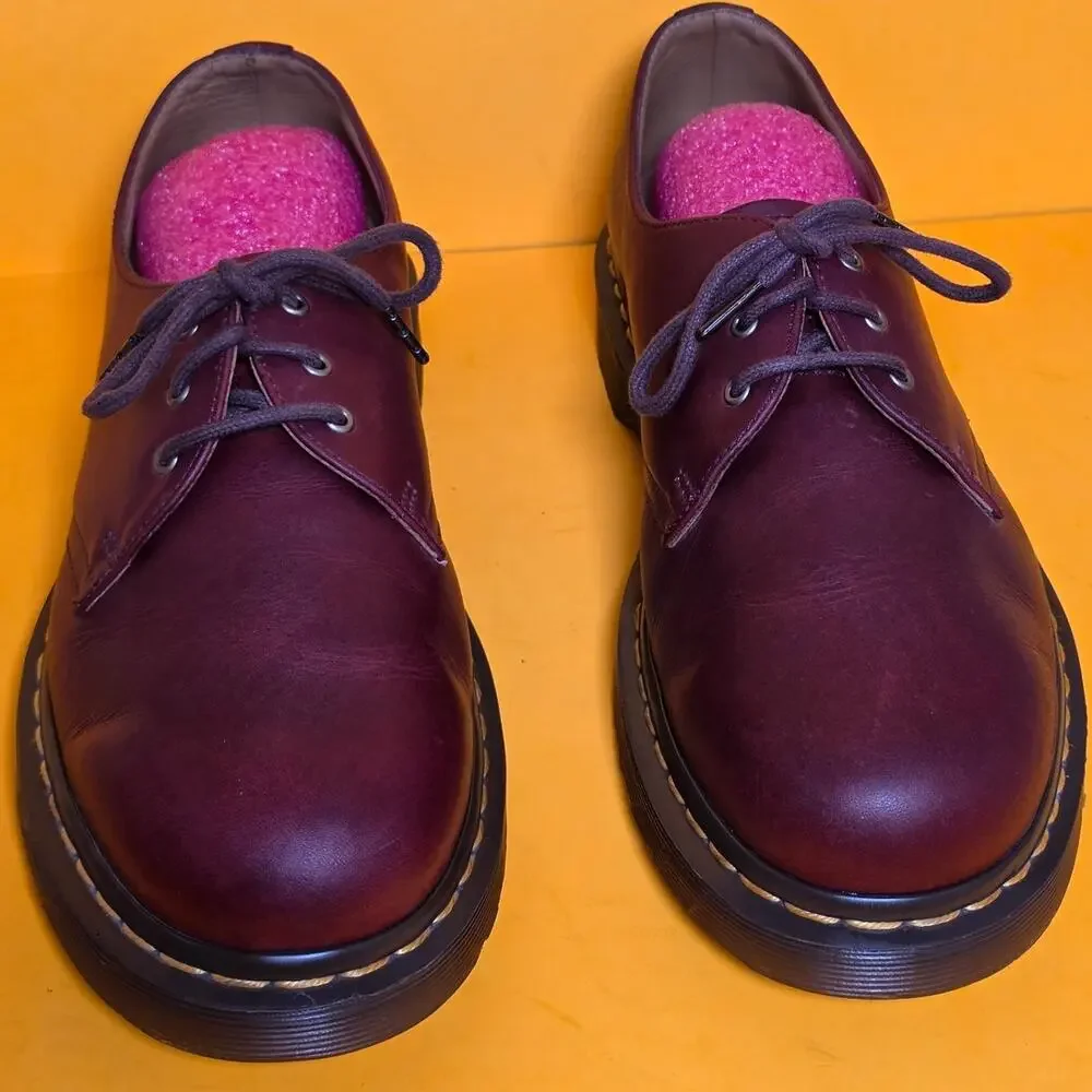 RARE Dr Martens 13377 For Life Oxfords Oxblood Burgundy Leather Men 9 Women 10